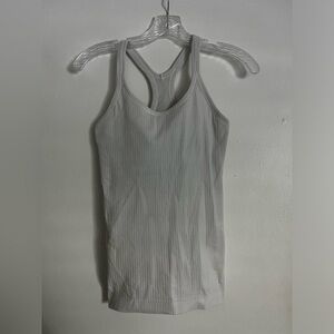 Lululemon White Razorback Athletic Tank Top